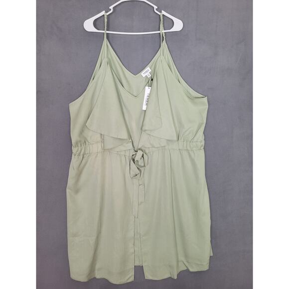 TEREA Women's Plus Size Elise Double Layer Mini Dress Desert Sage Size 4X - Picture 1 of 8